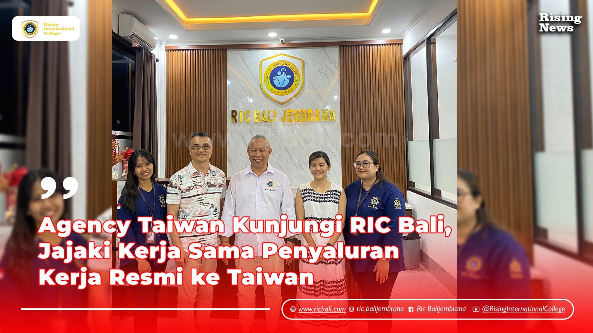 Agency Taiwan Kunjungi RIC Bali, Jajaki Kerja Sama Penyaluran Kerja Resmi ke Taiwan