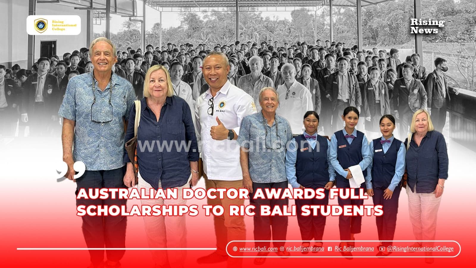 Australian Doctor Grants Full Scholarships to RIC Bali Students