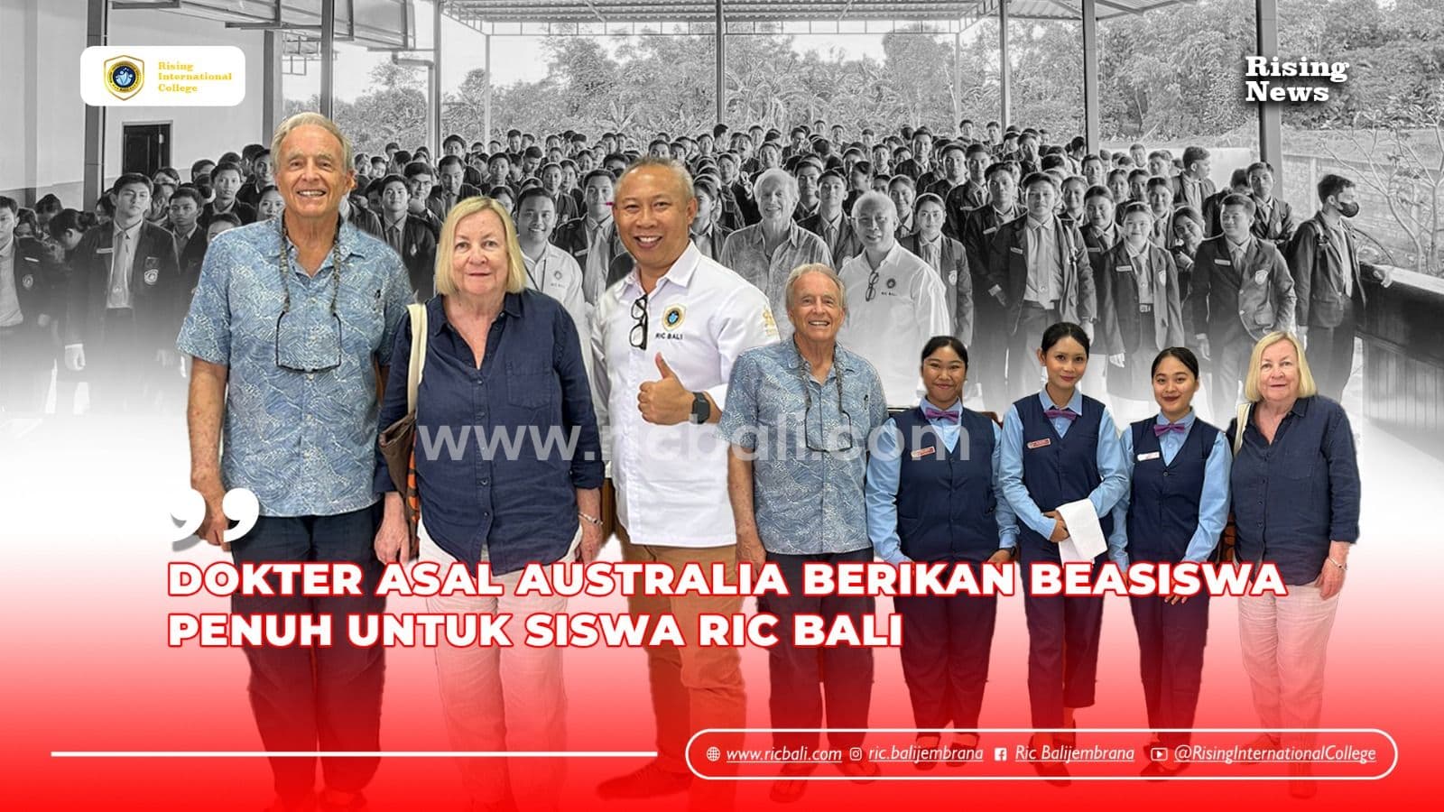 Dokter Asal Australia Berikan Beasiswa Penuh untuk Siswa RIC Bali