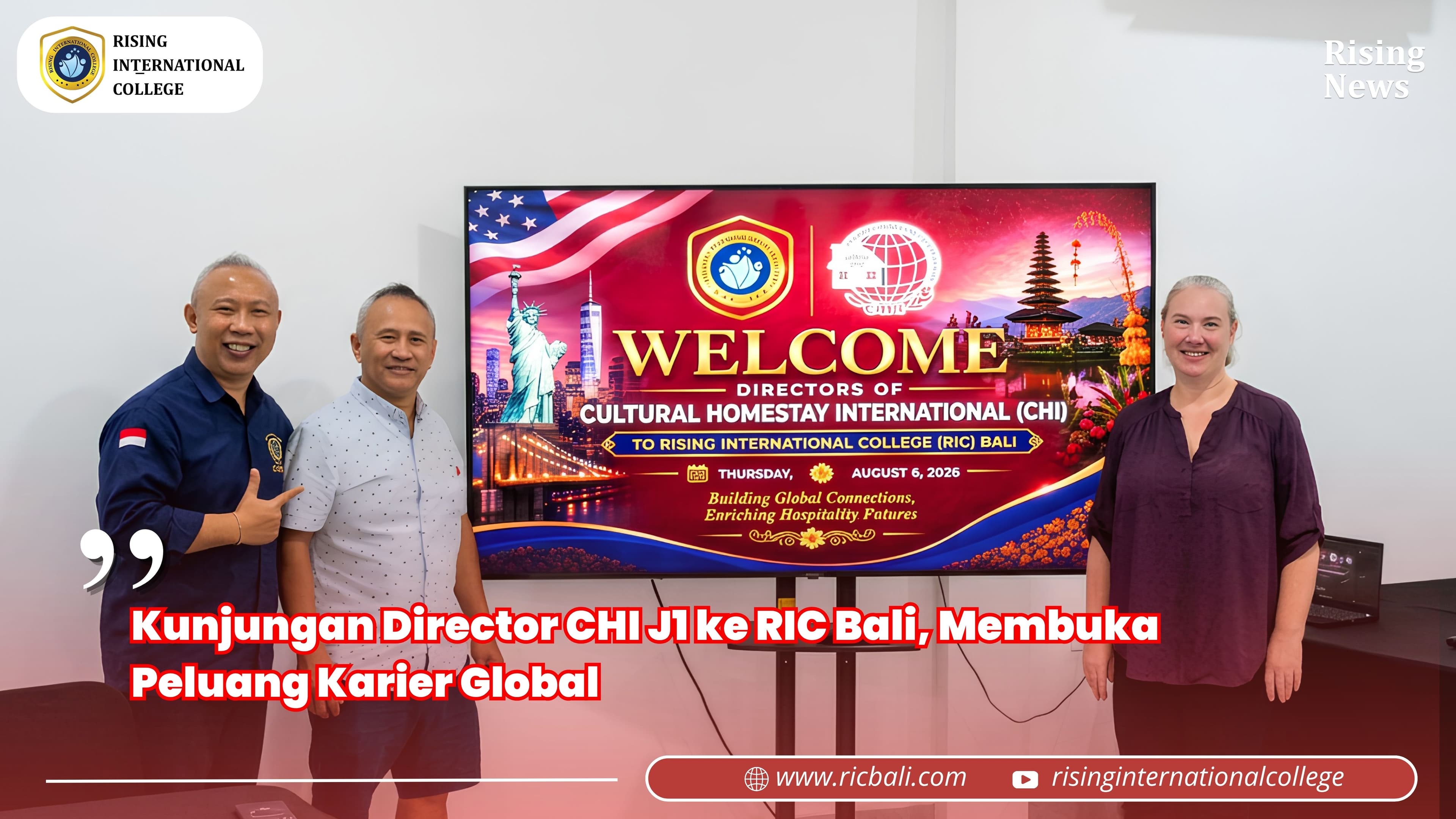Kunjungan Director CHI J1 ke RIC Bali, Membuka Peluang Karier Global